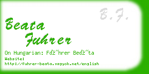 beata fuhrer business card